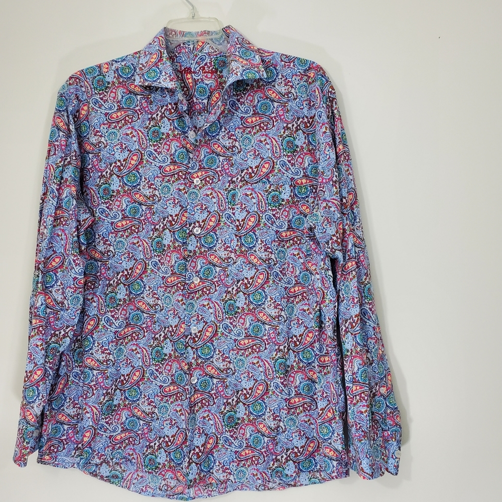 Alan Flusser Paisley Long Sleeve Shirt, Size XL
